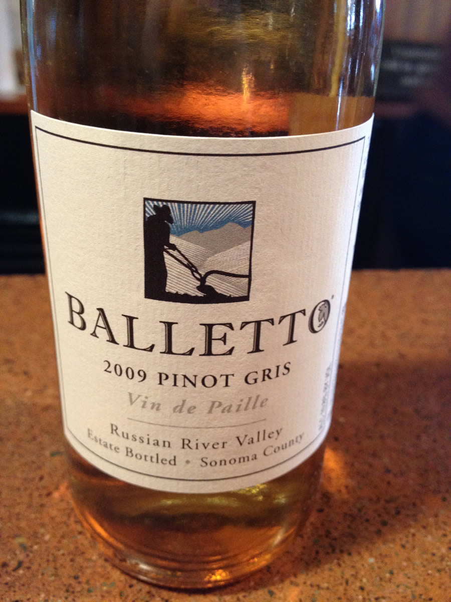 Balletto Winery – Vin de paille (Pinot Gris) 2009 – Russian River Valley – Sonoma