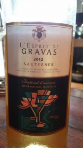L’esprit de Gravas 2012 – Sauternes