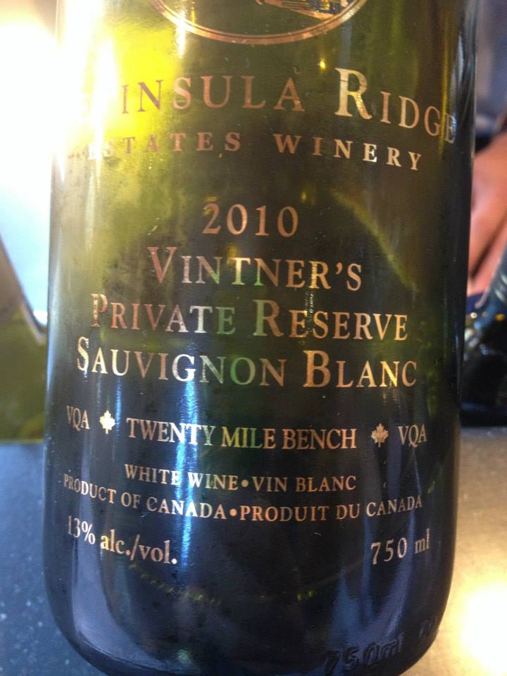 Peninsula Ridge Estates Winery – Sauvignon Blanc – 2010 – VQA Niagara Peninsula VQA