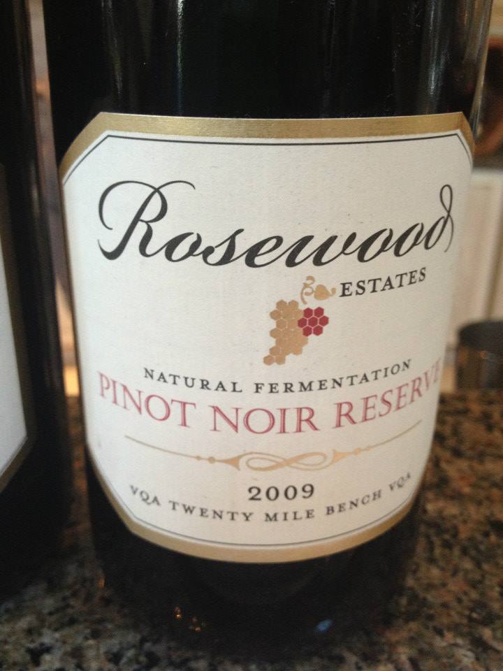 Rosewood Estates Winery – Pinot Noir Réserve 2009 – Natural Fermentation – Twenty Mile Bench