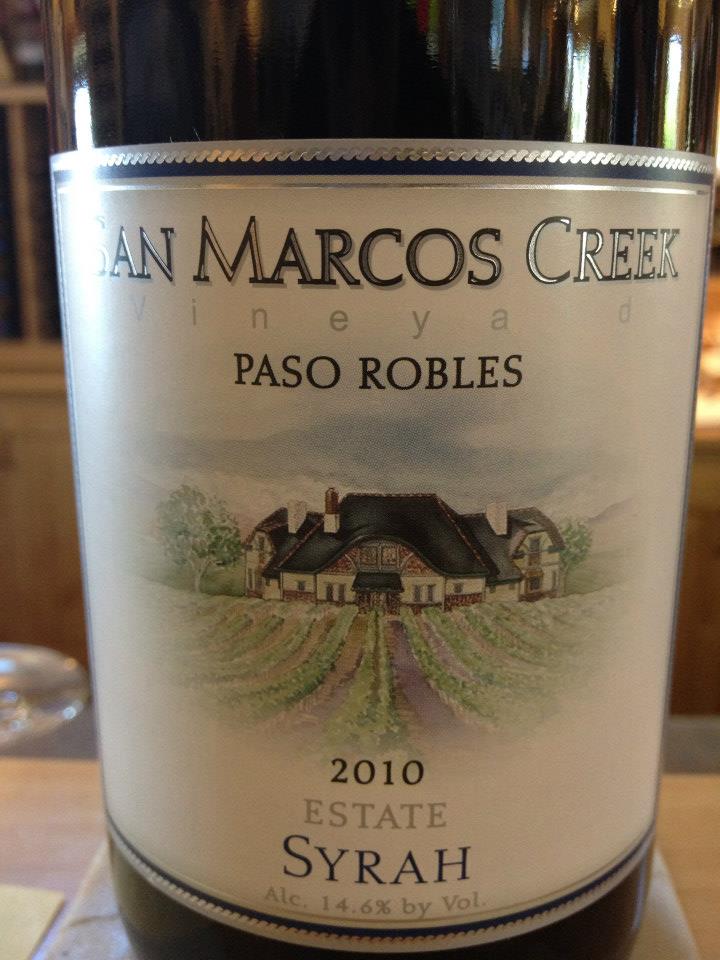 San Marcos Creek vineyard – Estate Syrah 2010 – Paso Robles