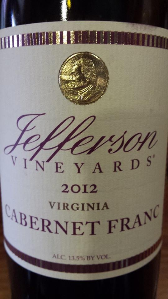Jefferson Vineyards – Cabernet Franc 2012 – Monticello