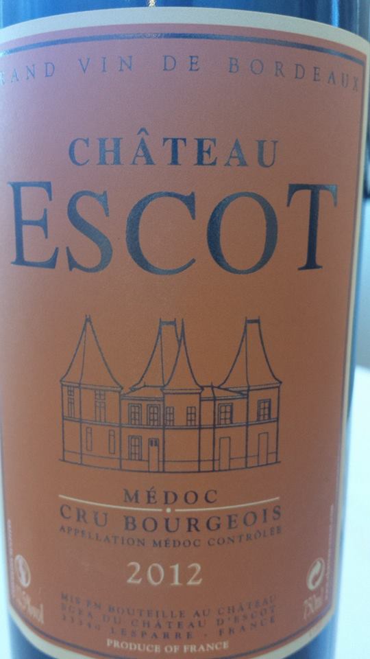 Château Escot 2012 – Médoc – Cru Bourgeois
