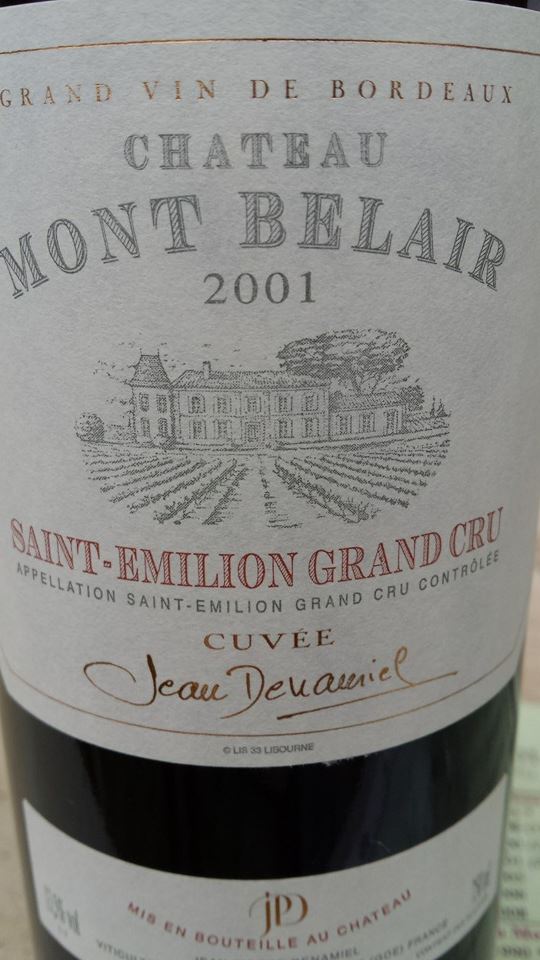 Château Mont Belaire 2001 – Saint-Emilion Grand Cru