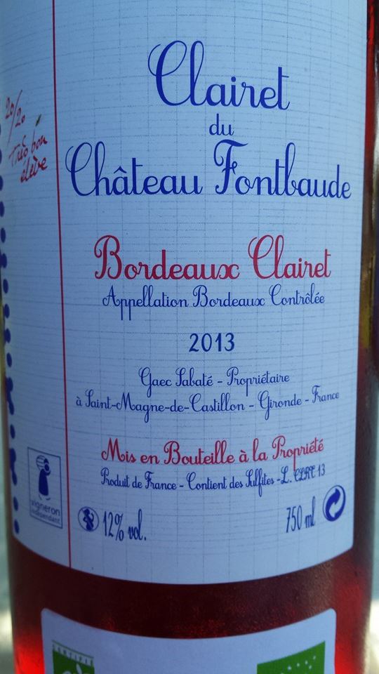 Clairet du Château Fontbaude 2013 – Bordeaux Clairet