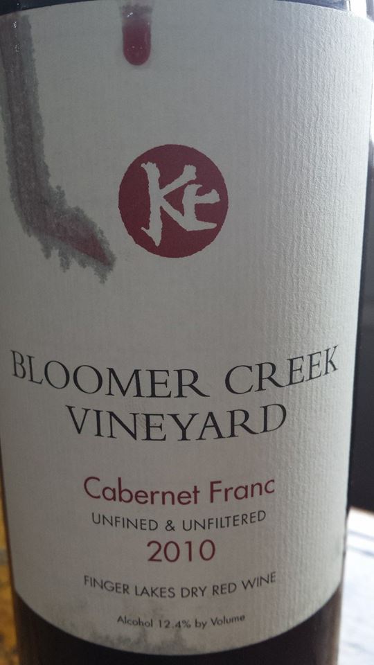 Bloomer Creek Vineyard – Cabernet Franc 2010 – Unfined & Unfiltered – Finger Lakes