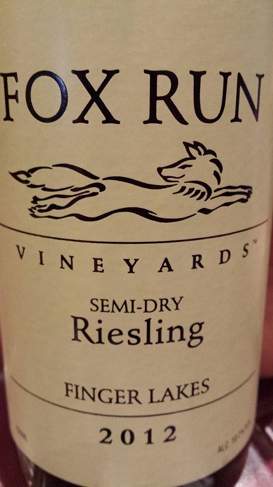 Fox Run Vineyards – Semi-Dry Riesling 2012 – Finger Lakes
