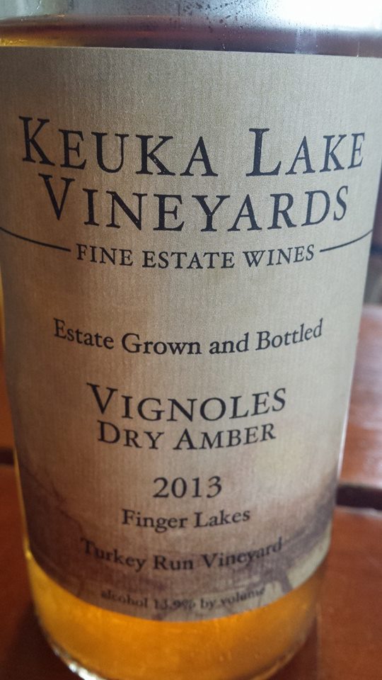 Keuka Lake Vineyards – Vignoles Dry Amber 2013 – Turkey Run Vineyard – Finger Lakes