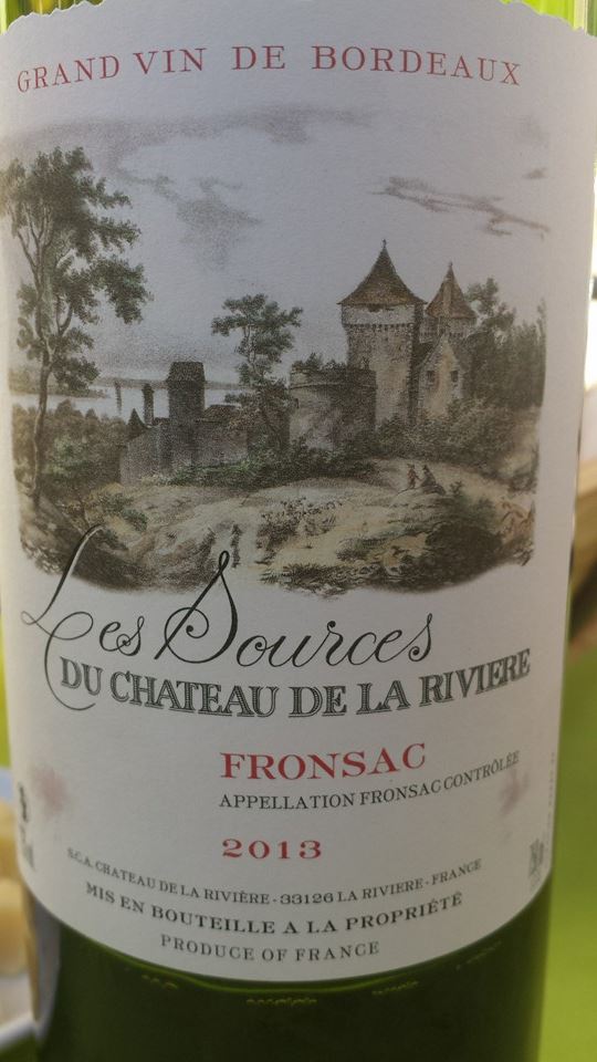Les Sources du Château De La Rivière 2013 – Fronsac