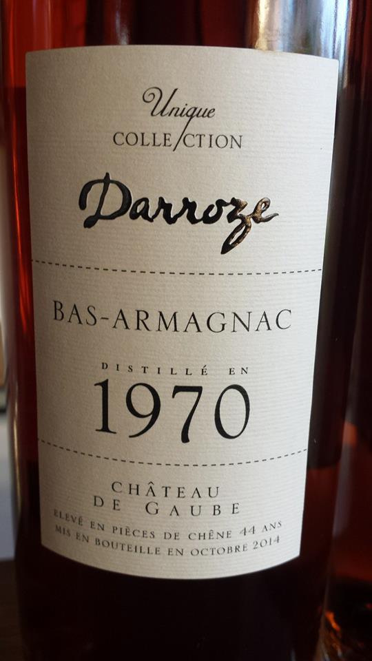 Unique Collection Darroze – Millésime 1970 – Château de Gaube – Bas-Armagnac
