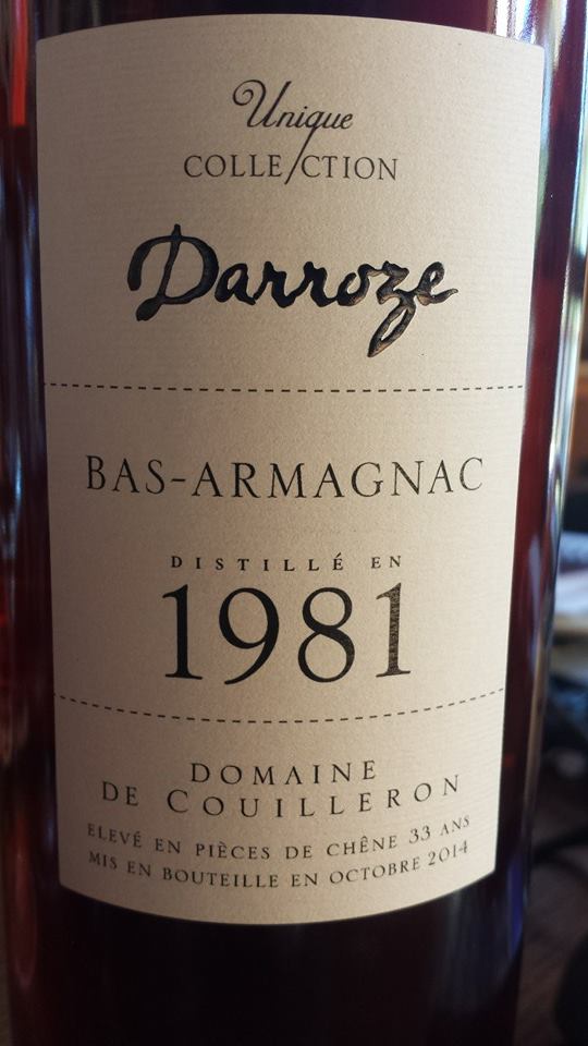 Unique Collection Darroze – 1981 – Domaine de Couilleron – Bas-Armagnac
