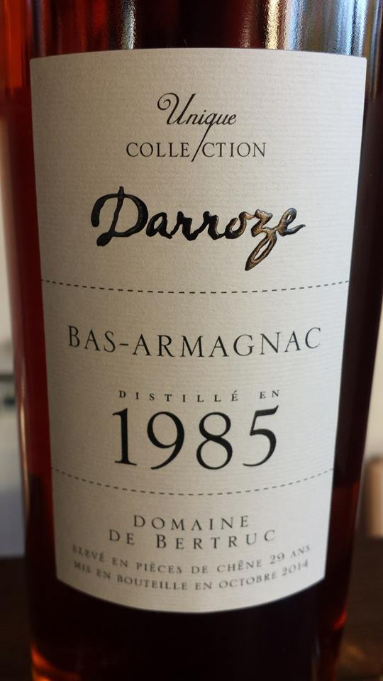 Unique Collection Darroze – Millésime 1985 – Domaine de Bertruc – Bas-Armagnac
