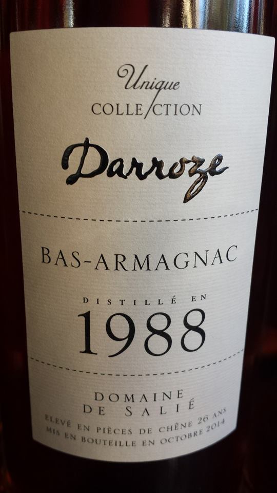 Unique Collection Darroze – Millésime 1988 – Domaine de Salié – Bas-Armagnac