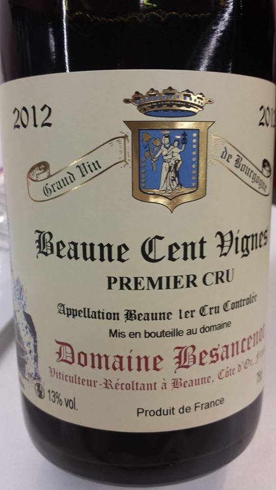 Domaine Besancenot 2012 – Beaune Cent Vignes 1er Cru