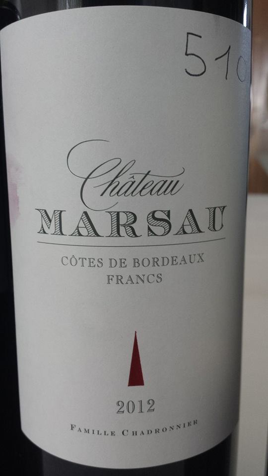 Château Marsau 2012 – Francs Côtes-de-Bordeaux