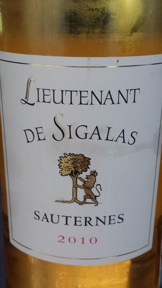 Lieutenant de Sigalas 2010 – Sauternes