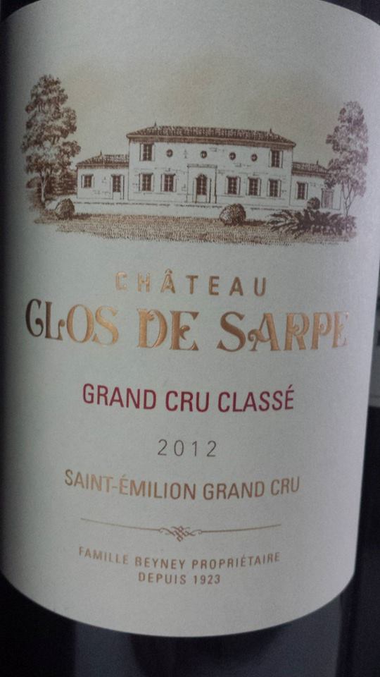 Château Clos de Sarpe 2012 – Saint-Emilion Grand Cru Classé