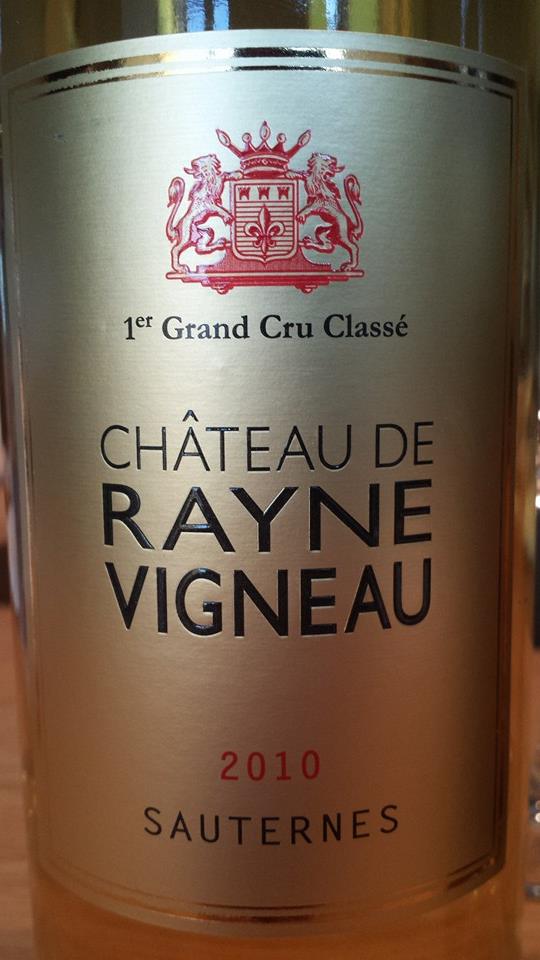 Château De Rayne Vigneau 2010 – 1er Grand Cru Classé à Sauternes