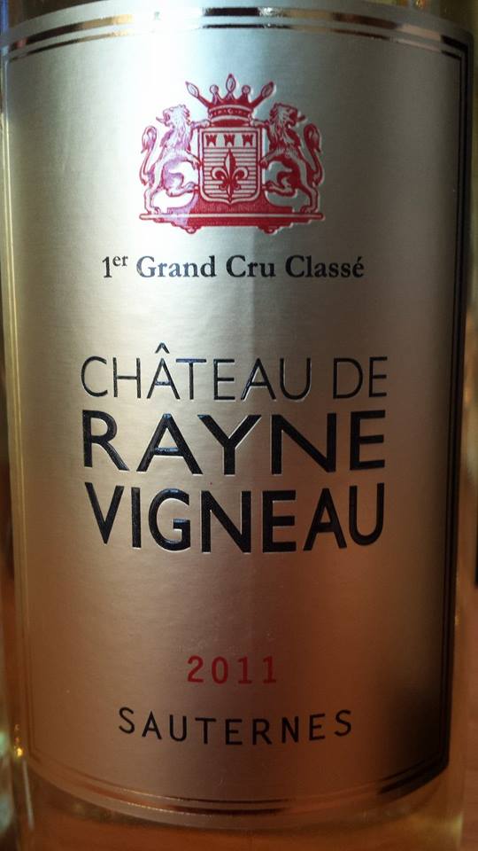 Château De Rayne Vigneau 2011 – 1er Grand Cru Classé à Sauternes