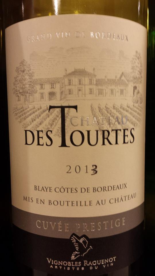 Château Des Tourtes – Cuvée Prestige 2013 – Blaye Côtes-de-Bordeaux