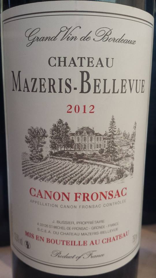 Château Mazeris Bellevue 2012 – Canon-Fronsac