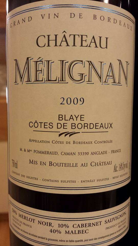 Château Mélignan 2009 – Blaye Côtes-de-Bordeaux