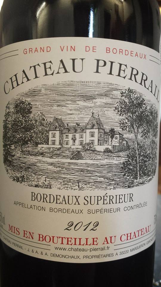 Château Pierrail 2012 – Bordeaux Supérieur