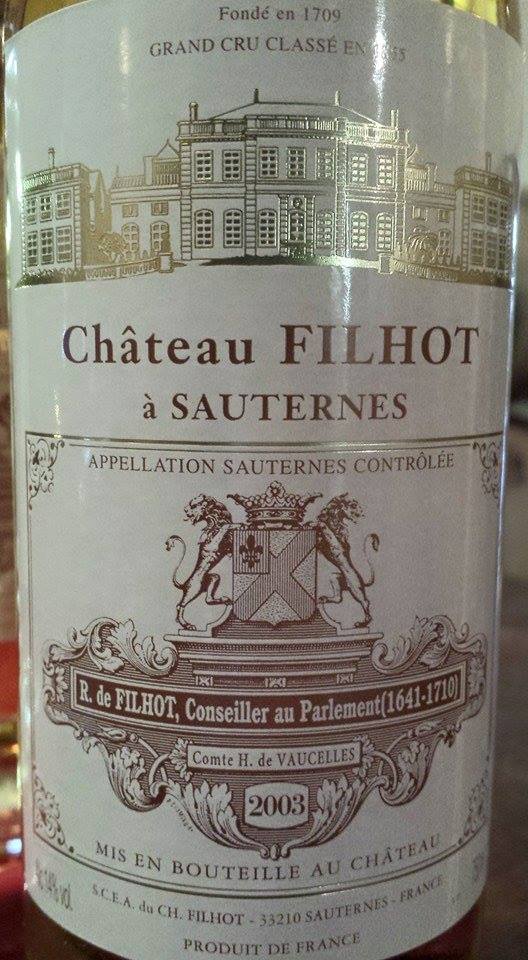 Château Filhot 2003 – 2nd Grand Cru Classé de Sauternes