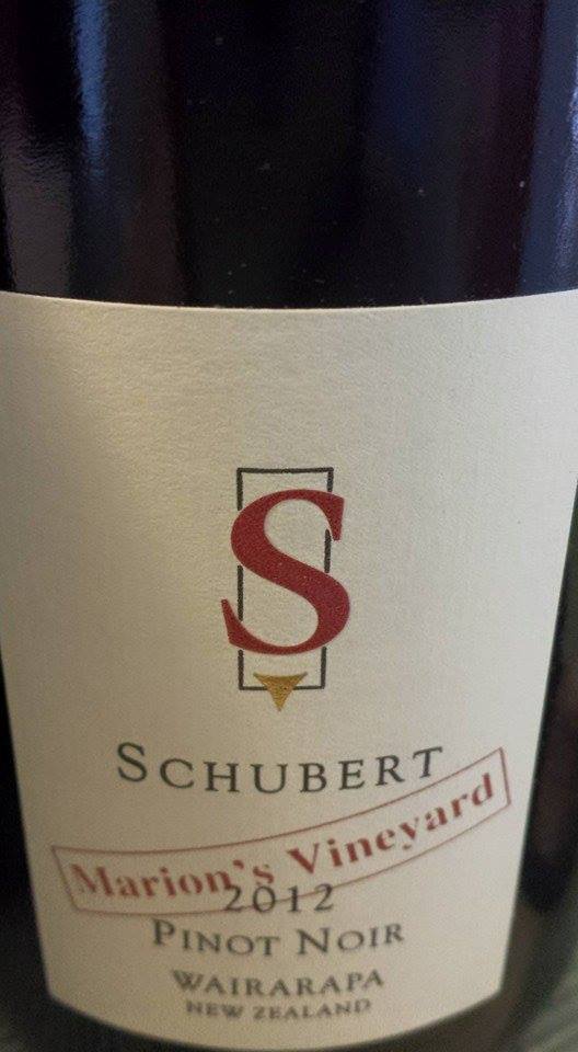Schubert – Marion’s Vineyard Pinot Noir 2012 – Wairarapa