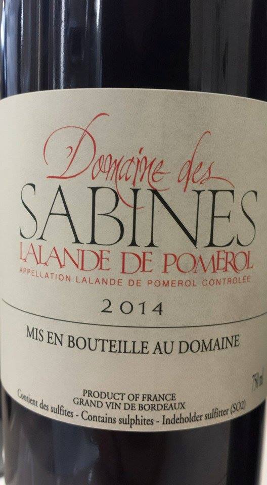 Domaine des Sabines 2014 – Lalande-de-Pomerol