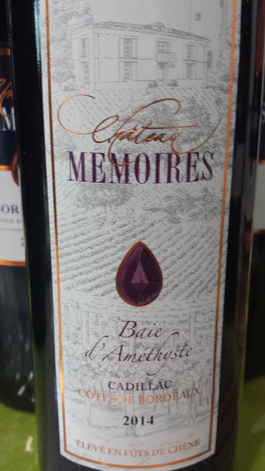 Château Memoires – Baie d’Améthyste 2014 – Cadillac Côtes de Bordeaux