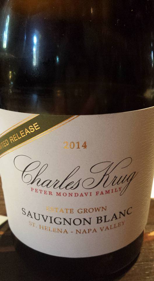 Charles Krug – Sauvignon Blanc 2014 Limited Reserve – St Helena – Napa Valley