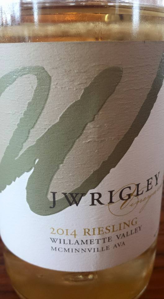 J Wrigley – 2014 Riesling – Willamette Valley – McMinnville AVA
