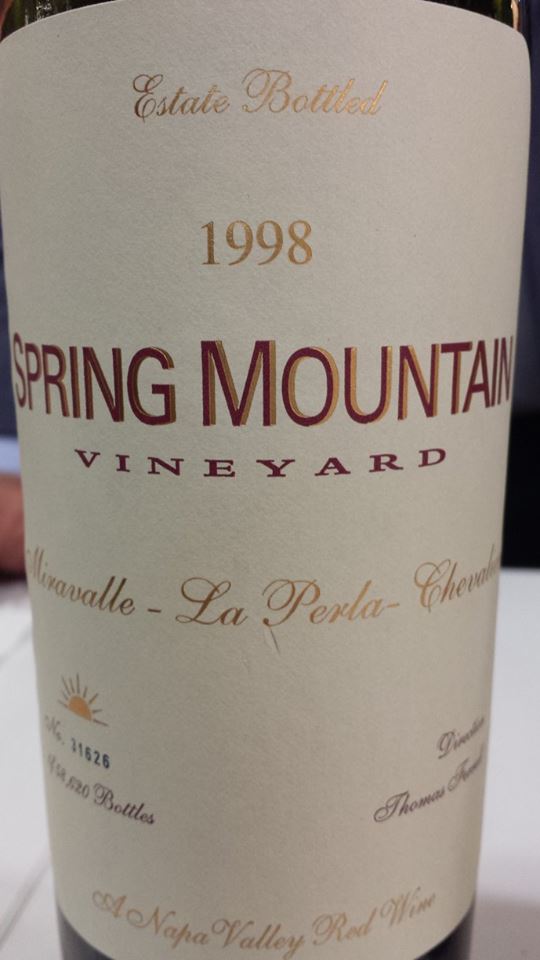 Spring Mountain Vineyard – Miravalle – La Perla – Chevalier 1998 – Napa Valley