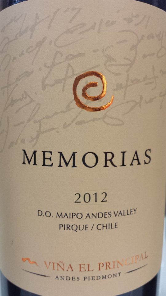 Viña El Principal – Memorias 2012 – D.O. Maipo Valley – Chile