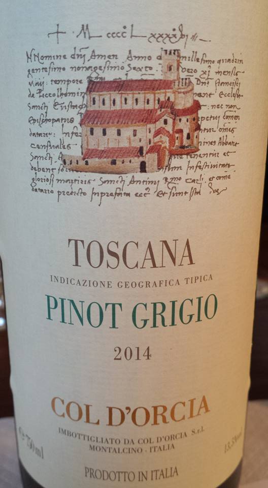 Col d’Orcia – Pinot Grigio 2014 – Toscana IGT