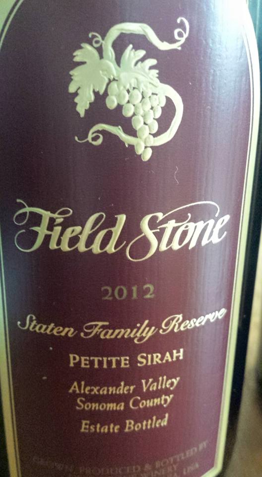Field Stone Winery – Petite Syrah 2012 – Staten Family Reserve – Alexander Valley – Sonoma County