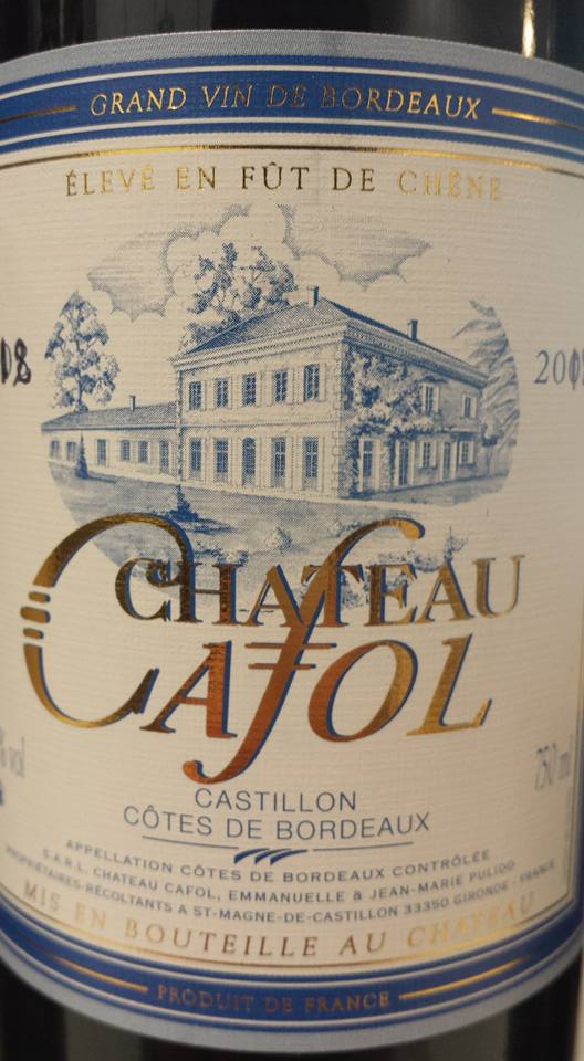 Château Cafol 2012 – Castillon côtes de Bordeaux