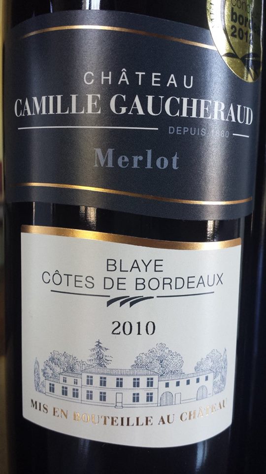 Château Camille Gaucheraud – Cuvée Merlot 2010 – Blaye Côtes de Bordeaux