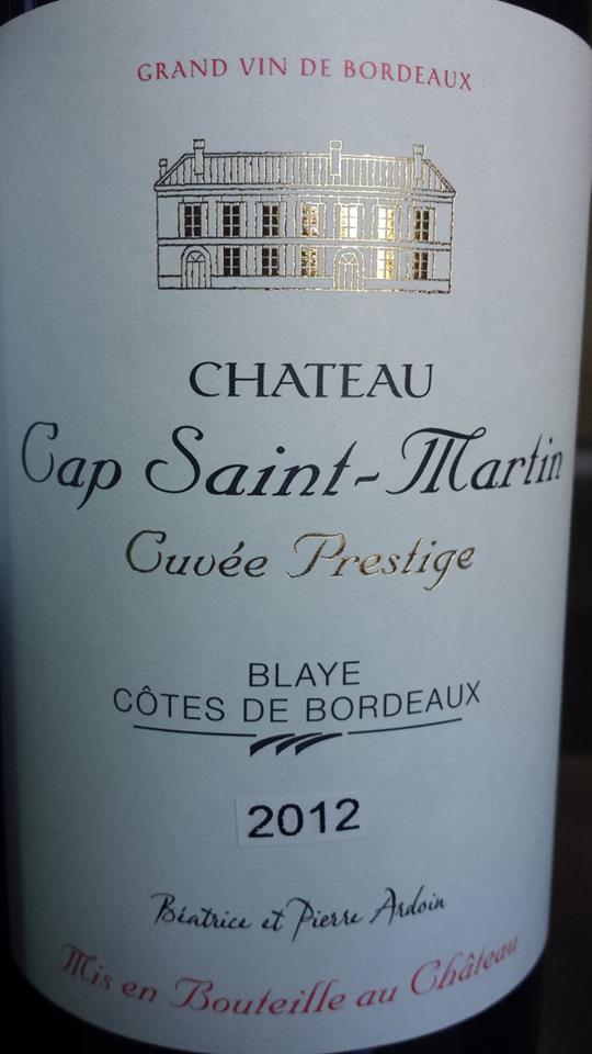 Château Cap Saint Martin – Cuvée Prestige 2012 – Blaye Côtes de Bordeaux