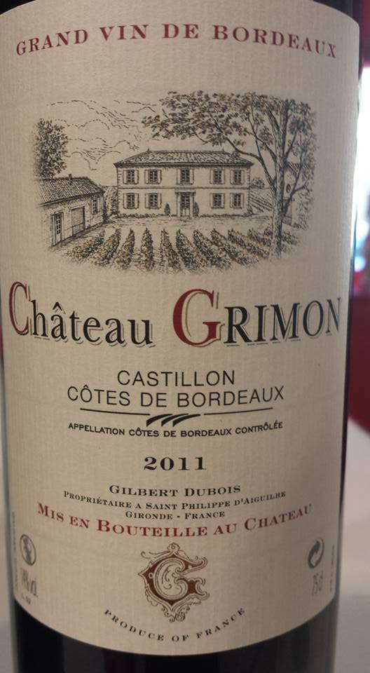 Château Grimon 2011 – Castillon côtes de Bordeaux