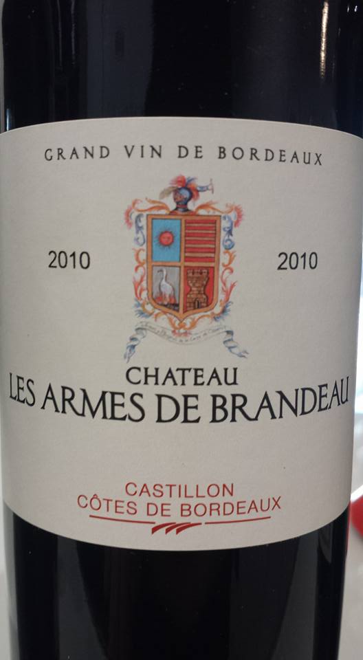 Château Les Armes de Brandeau – Privilège 2012 – Castillon côtes de Bordeaux