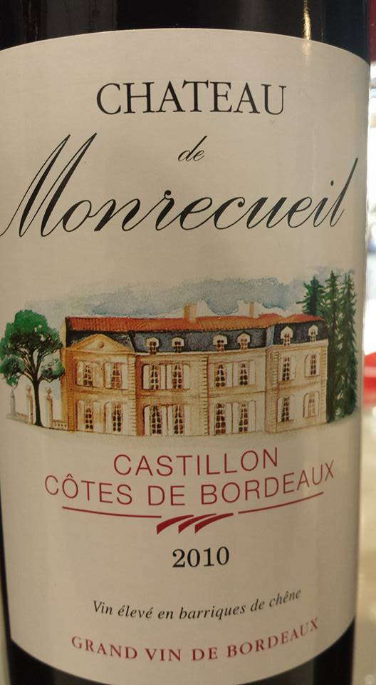 Château de Monrecueil 2010 – Castillon côtes de Bordeaux