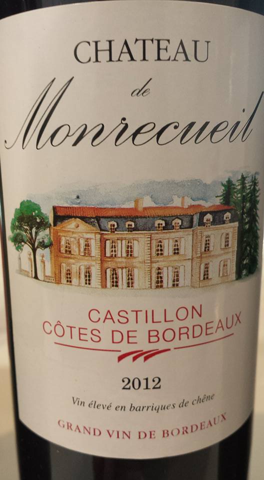 Château de Monrecueil 2012 – Castillon côtes de Bordeaux