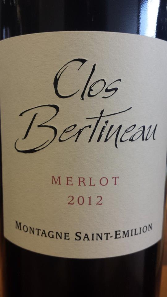 Clos Bertineau – Merlot 2012 – Montagne Saint-Emilion