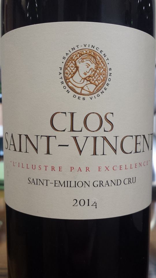 Clos Saint Vincent 2014 – Saint-Emilion Grand Cru
