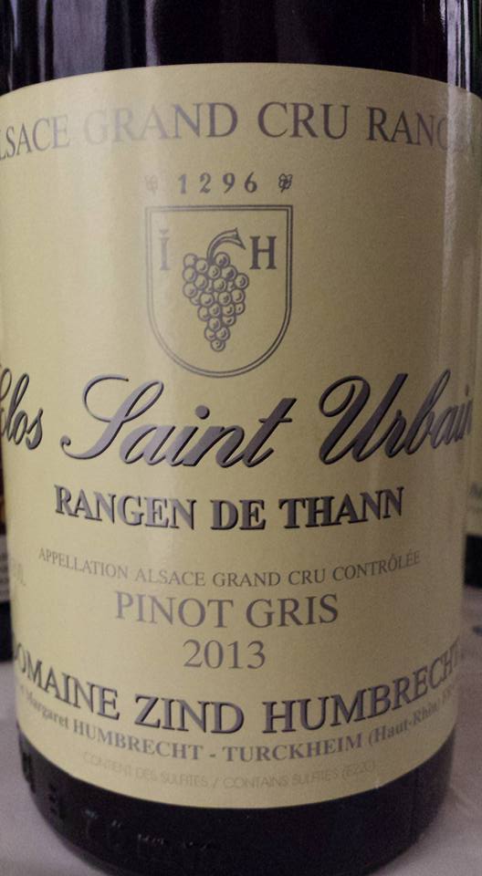 Domaine Zind Humbrecht – Pinot Gris 2013 – Clos Saint Urbain – Rangen de Thann – Alsace Grand Cru
