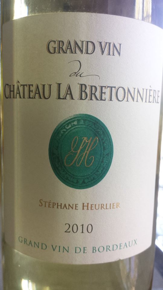 Grand Vin Blanc du Château La Bretonnière 2010 – Blaye Côtes de Bordeaux
