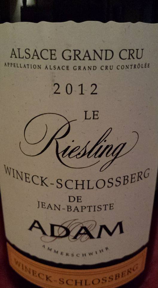 Jean-Baptiste Adam – Riesling Wineck-Schlossberg 2012 – Alsace Grand Cru
