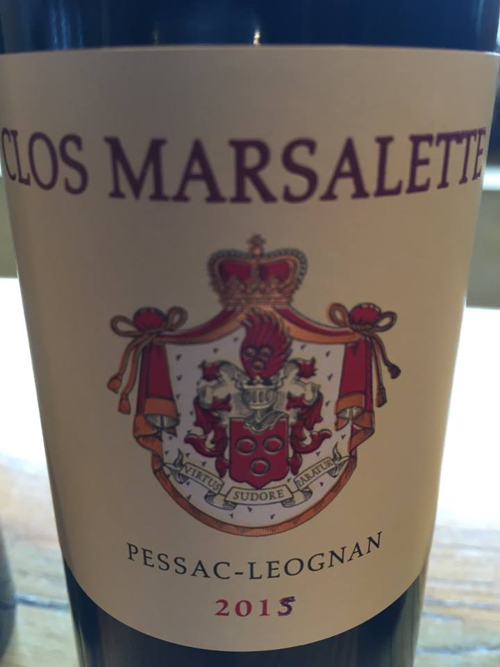 Clos Marsalette 2015 – Pessac-Léognan